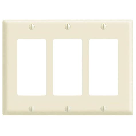 Leviton Decora 3 Gang Midway Nylon Wallplate In Light Almond The Home Depot Canada