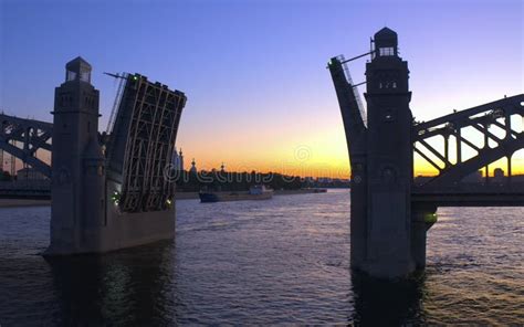 The Bolsheokhtinsky Bridge Is A Beautiful Drawbridge Across The Neva