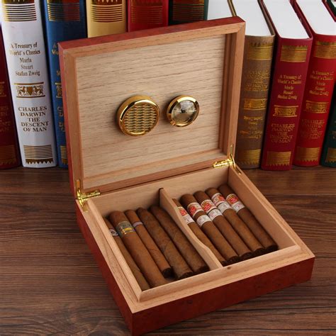 Cedar Wood Travel Humidor Cigar Box Portable Cigar Case W Hygrometer