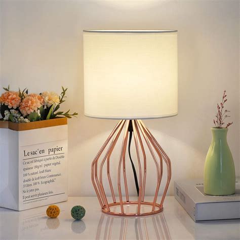 Amazon HAITRAL Rose Gold Desk Lamp Minimalist Bedside Lamp With