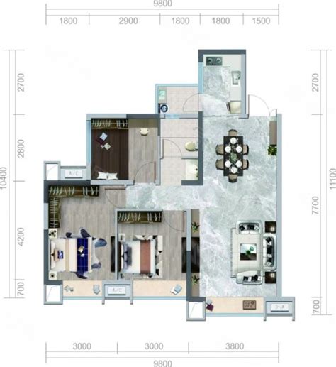 望庭学苑b户型，望庭学苑3室2厅1卫1厨约8600平米户型图，朝南朝向 成都安居客