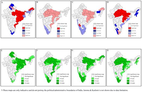 Bivariate Lisa Cluster And Significance Maps Depicting Spatial