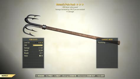 3 Mutants Pole Hook Swing Speed 1 Strength Fallout 76 Pc Buy