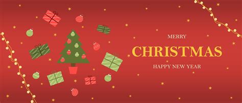 Merry Christmas and Happy New Year. A beautiful red banner for a ...