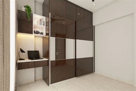 Modern Sliding Door Wardrobe Design With Glossy Laminate Livspace