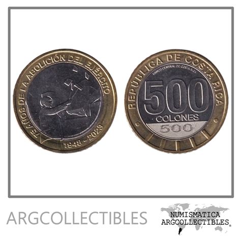 Costa Rica Moneda 500 Colones 2023 Bimetalica Abolicion Del Ejercito 75