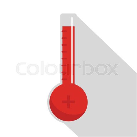 Thermometer Warmly Icon Flat Stock Vector Colourbox