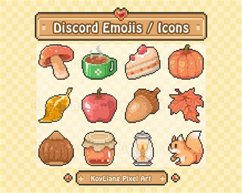 Discord Stickers Pack For Fall Season Cute Pixel Role Icons Discord