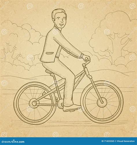 Man Riding Bicycle Stock Vector Illustration Of Fitness 71433265