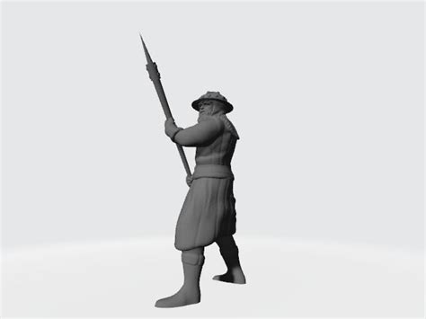 Medieval infantry with goedendag 3D model 3D printable | CGTrader