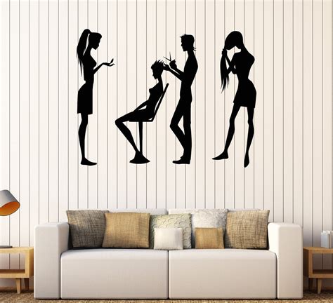 Vinyl Wall Decal Hair Salon Barbershop Hairdresser Beauty Spa Stylist