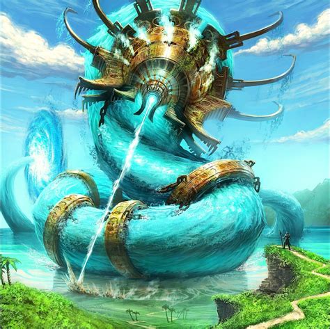 Sci Fi Alexander Kintner Water Colossus Dark Fantasy Art Fantasy