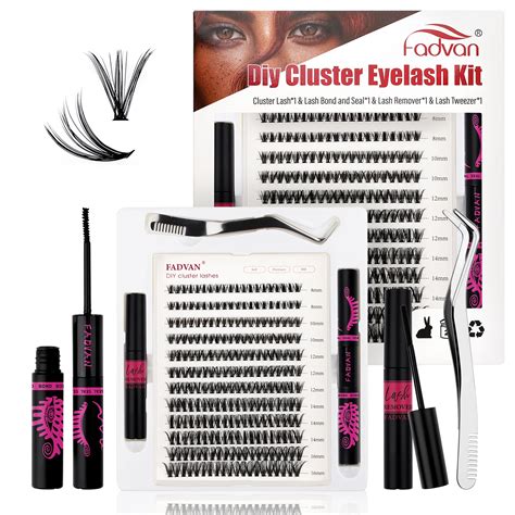 Fadvan Self Enxerto Mink Lashes Extens O Kit Individual Cluster Lashes