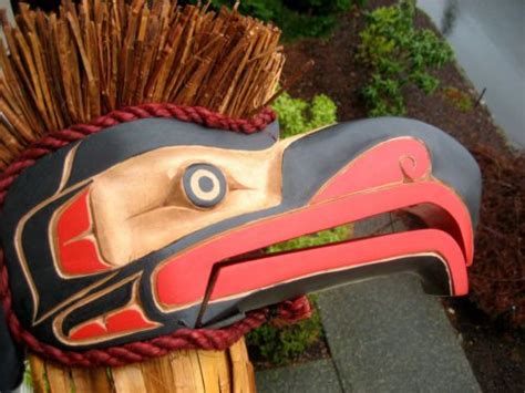 Authentic Northwest Coast Native Carved Eagle Mask Signed First