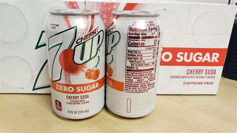 Diet Cherry 7up Nutrition Facts