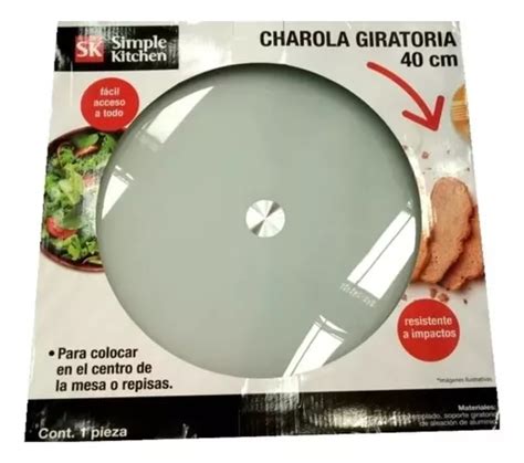 Charola Giratoria Lazy Susan De Vidrio Templado Mesa 40 Cm Envío gratis