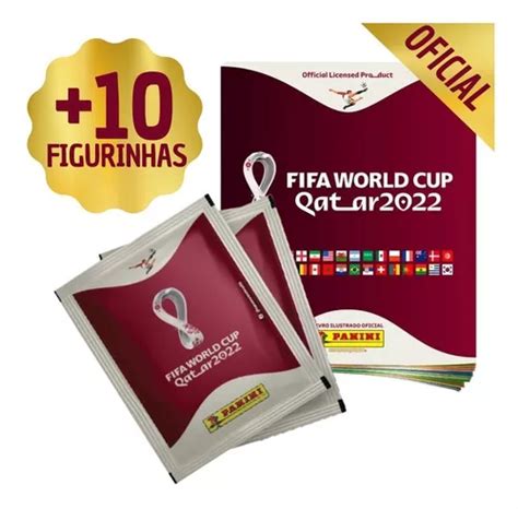 Kit 1 Álbum Copa 2022 Qatar 10 Figurinhas Panini Original