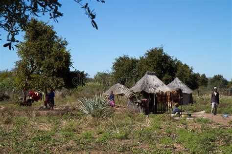 San Village Life in Namibia Editorial Stock Image - Image of landscape ...