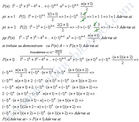 Inductie Matematica Exercitiu Rezolvat Formule Online Probleme Si