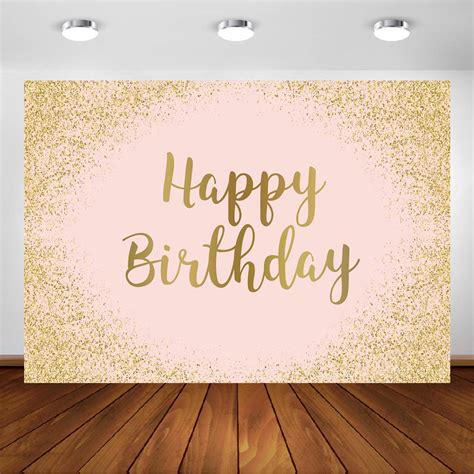 Buy Aperturee 7x5ft Rose Gold 15th 18th 21st Happy Birthday Backdrop Glittering Pink Bday