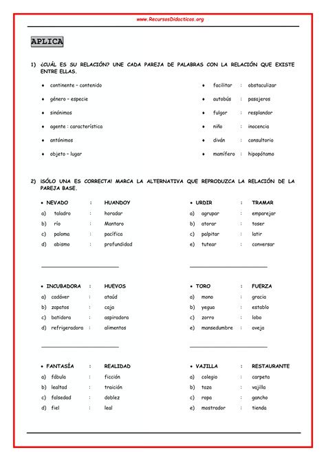 APTITUD VERBAL Analogías 1ero de secundaria PDF