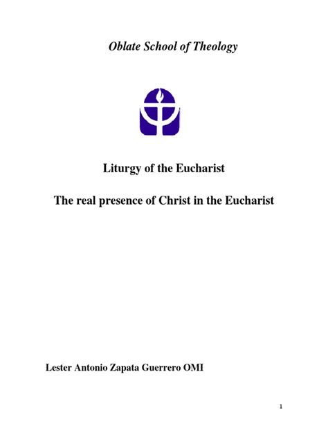 The Real Presence Of Christ In The Eucha Pdf Eucharist Mass Liturgy