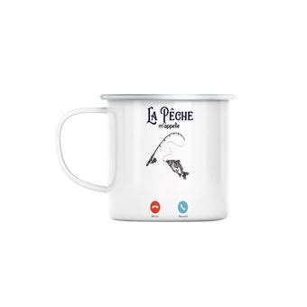 Mug en métal émaillé La pêche m appelle loisir lac Tasse et Mugs