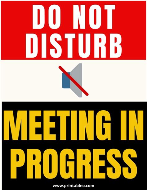 22 Printable Meeting In Progress Signs Do Not Disturb PDF