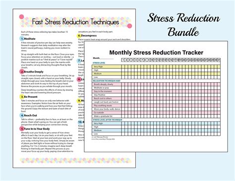 Printable Stress Reduction Tracker With 10 Relaxation Etsy