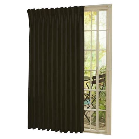 Eclipse Thermal Patio Door 84 In Black Polyester Rod Pocket Blackout