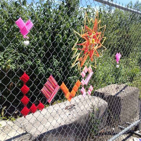 34 best images about chain link fence art on Pinterest | Chain links, Yarn bombing and Yarns