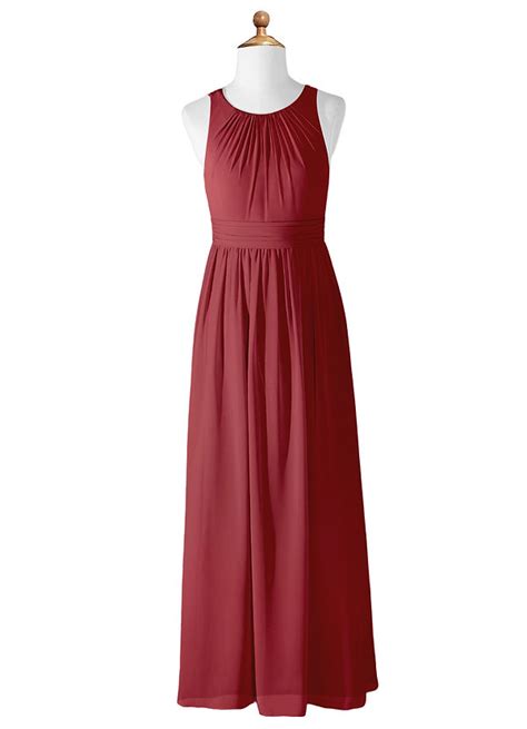 Pomegranate Azazie Jaylah Junior Bridesmaid Dresses Azazie