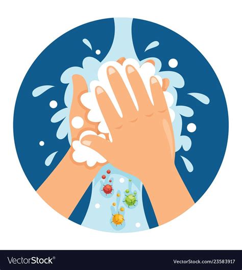 Washing Hands Vector Image On Vectorstock Hand Washing Poster Hand