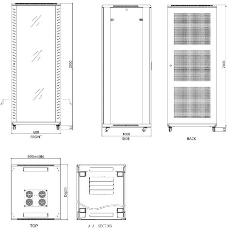 ARMADIO RACK A TERRA EPRADO R19 42U 800X1000 Armadi Rack 19 Con Un