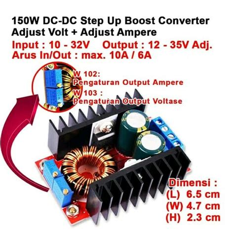 Jual DC DC Converter Buck Step Up 10A 150 Watt 10 32V To 12 35V