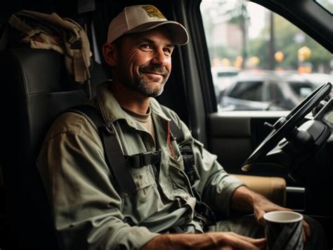 Premium Photo Man Sitting In Drivers Seat Of Truck