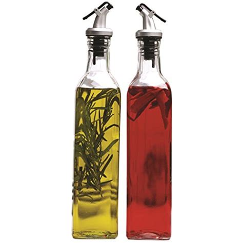 Circleware Oliveto Olive Oil And Vinegar Glass Dispenser Bottles With