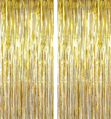 Amazon Ft X Ft Gold Metallic Tinsel Foil Fringe Curtains