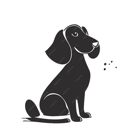 Premium Vector Watercolor Portrait Black Dachshund Logo