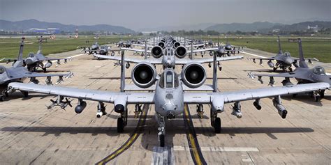 A-10s and F-16s Take an "Elephant Walk"