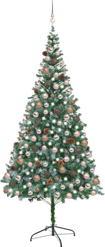 Kunstkerstboom Met LED S Bal Set Dennenappels 210 Cm Bol