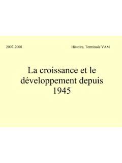 La croissance et le développement depuis 1945 la croissance et le d