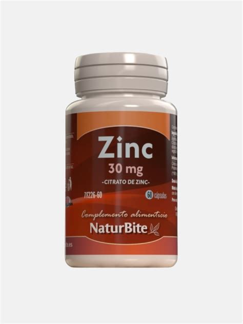 Citrato de Zinco 30mg 60 cápsulas NaturBite