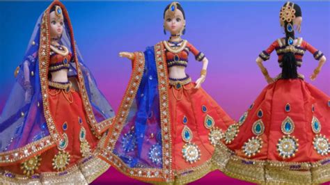 Making Indian Lehenga Barbie Doll And Doll Jewellery Indian Barbie