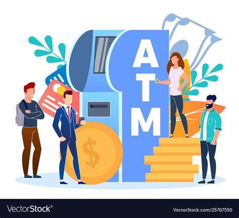 Bank customer service terminal cartoon flat Vector Image