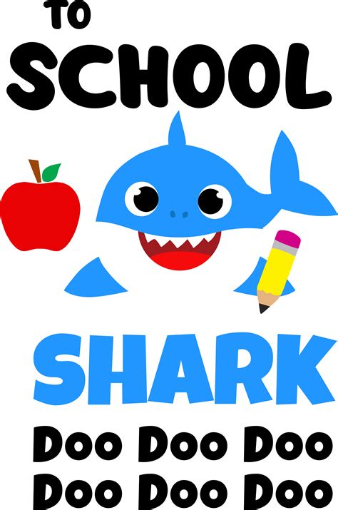 To School Shark Svg Shark Svg Shark Clipart Shark Silhoue Inspire Uplift