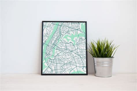 New York City Map Art Print, NYC City Map, Art Poster of Manhattan, Brooklyn, Bronx, Queens, Art ...