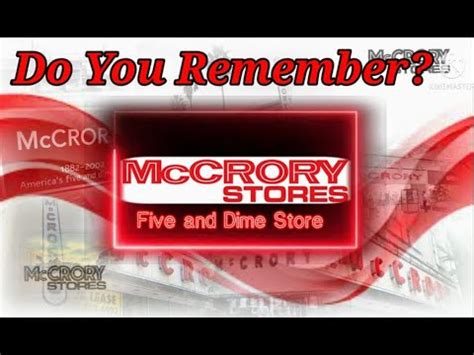 Do You Remember McCrory S Five And Dime Stores YouTube