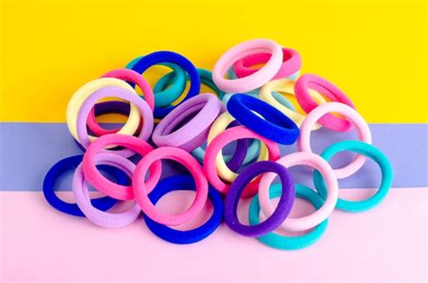 Premium Photo Colored Hair Ties On Bright