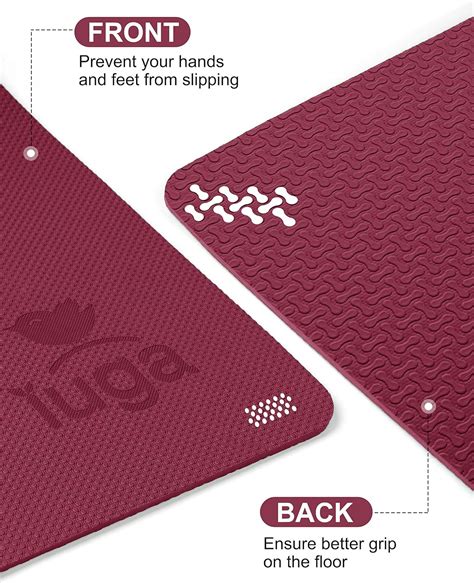 Iuga Eco Friendly Yoga Mat With Alignment Lines Free Carry Strap Non